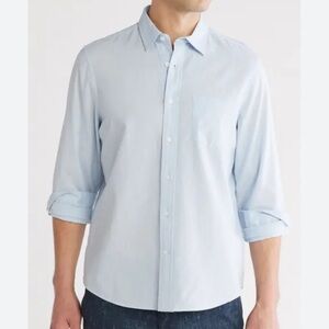 14th and Union trim fit performance light blue dress shirt size medium